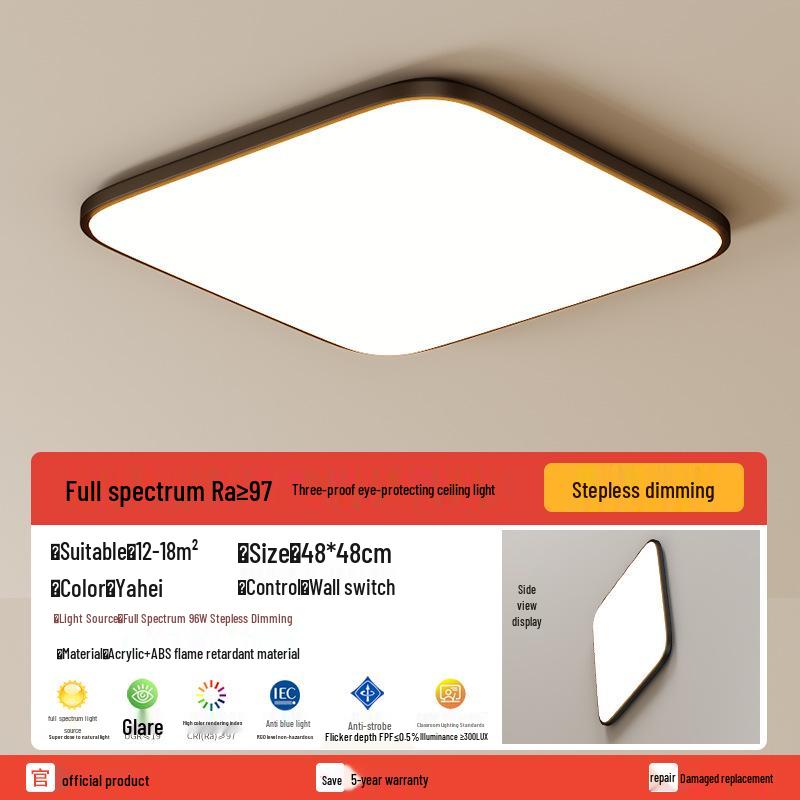 Durable Multi-Room Ceiling Light: Round & Square Options for Living Room, Bedroom, Kitchen, Bathroom, and Balcony