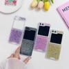 Passer til Samsung Z Flip7 Foldeskjerm Mobiltelefondeksel Flip6 5 Trådløst Magnetisk Gradient Fall Glitter Beskyttelsesdeksel