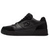 Soho Leather Suede Round Toe Lace-Up Low-Top Sneakers Men Sneakers Black CCK59-BLK