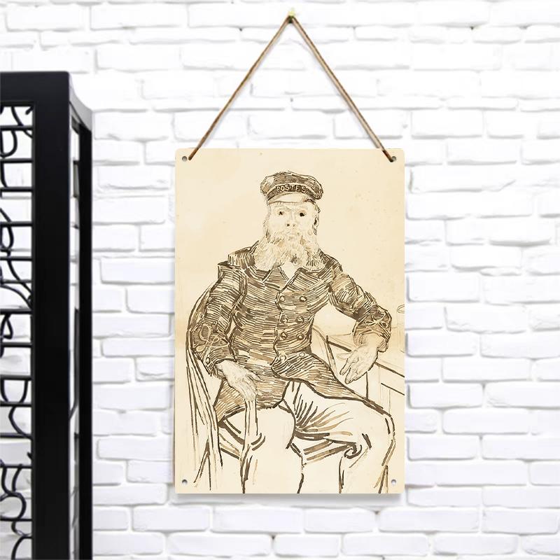 

Vintage Naval Postman Portrait Metal Wall Art European Retro Home Decor Office Study Hanging Decoration 7.9x11.8In(20x30cm)
