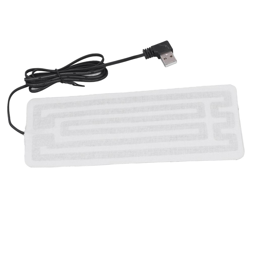 USB Heating Film 7.5x3.5in Safe Durable Carbon Fiber Machine Washable USB Heated Pad for Waist Body Winter