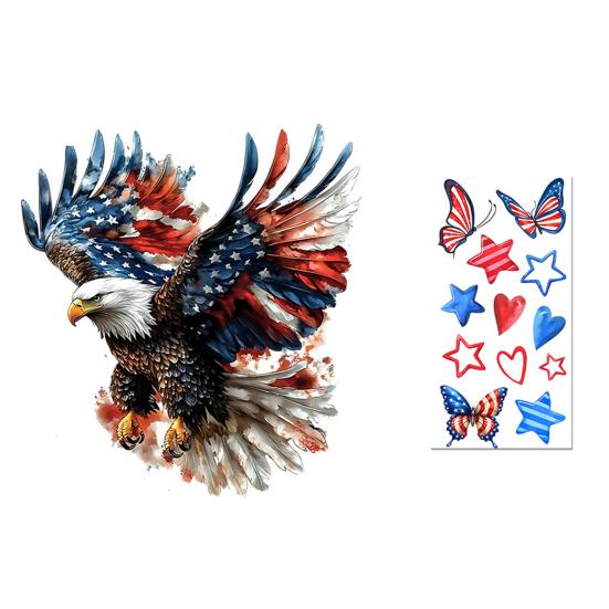 Yousheng Patriotic Window Cling American Flag Star Eagle Window Decals PVC Static Stickers for Independence Day Memorial Day 4th of July Home Office