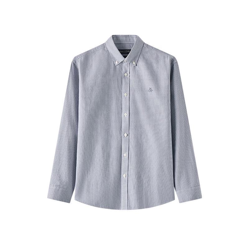 Marc O'Polo Men's Fine Cotton Houndstooth Casual Long Sleeve Shirt