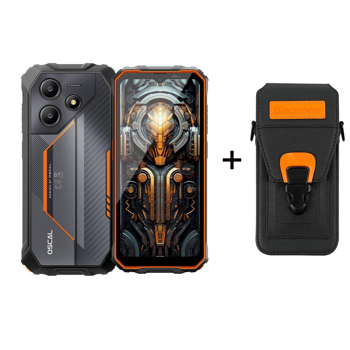 Blackview OSCAL MARINE 2 Smartphone robusto Unisoc Tiger T615 90Hz 8GB 256GB 11000mAh 8+256 with a phone case arancione