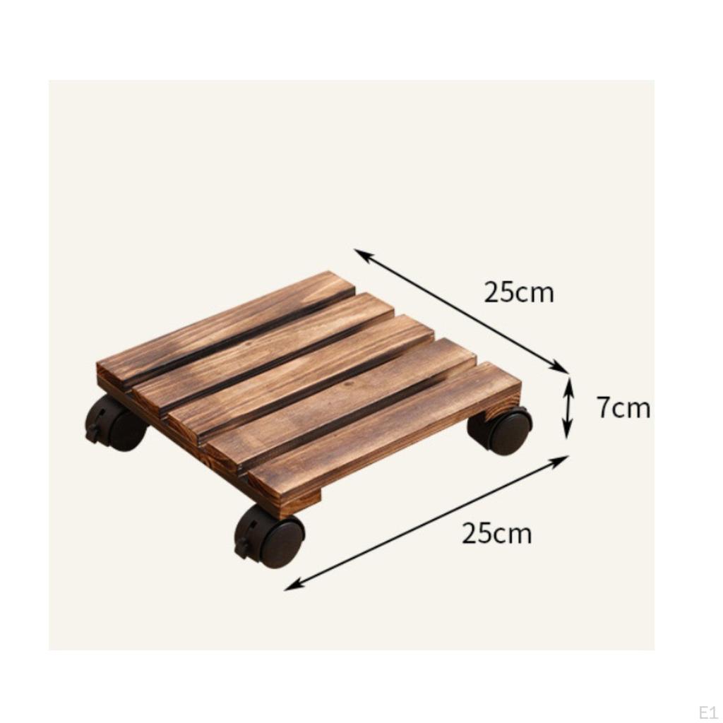 Rolling Plant Stand Effortlessly To Move Pot Trolley with Wheels Heavy Duty Wooden Mover 25CM
