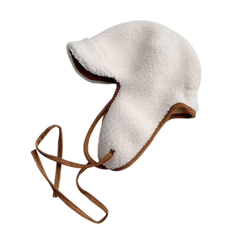 Bomber Hat Plush Earflap Hat Curved Visor Ski Hat Hooded Hat Fleece Earflap Hat Plush Trapper Hat Ear Protection Hat