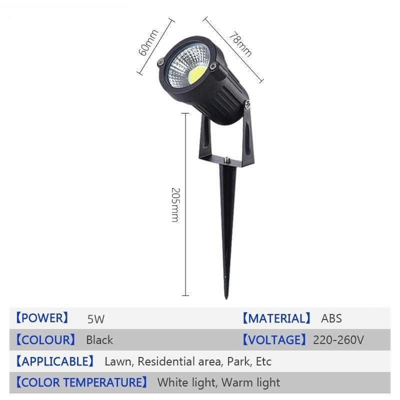 LED COB Garden Light 5W Spike Lawn Lamp Outdoor IP65 Waterproof Garden Decor Lighting Gardens Park Path Landscape Spotlight