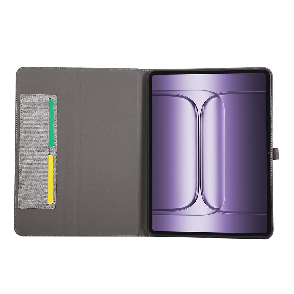 For OnePlus Pad 3 Case with Stand Card Holder Cloth Texture Leather Tablet Cover
