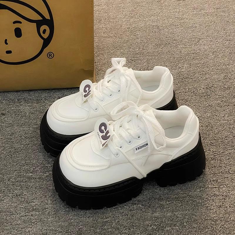 Muffin-Plateau-Brot-Schuhe Damen-Schuhe vielseitig neu kleine Füße kleine Schuhe schwarz-weiße Panda-Schuhe