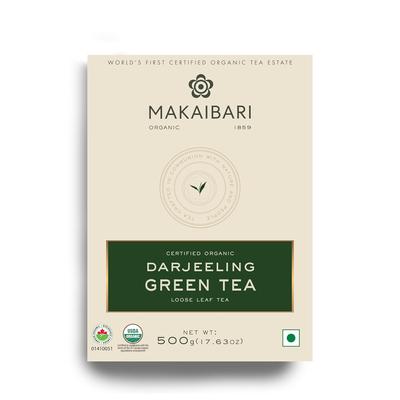Makaibari Darjeeling Organic Whole Leaf Green Tea 500 G Monocarton 250 Cups Premium Handpicked Antioxidant Rich Tea