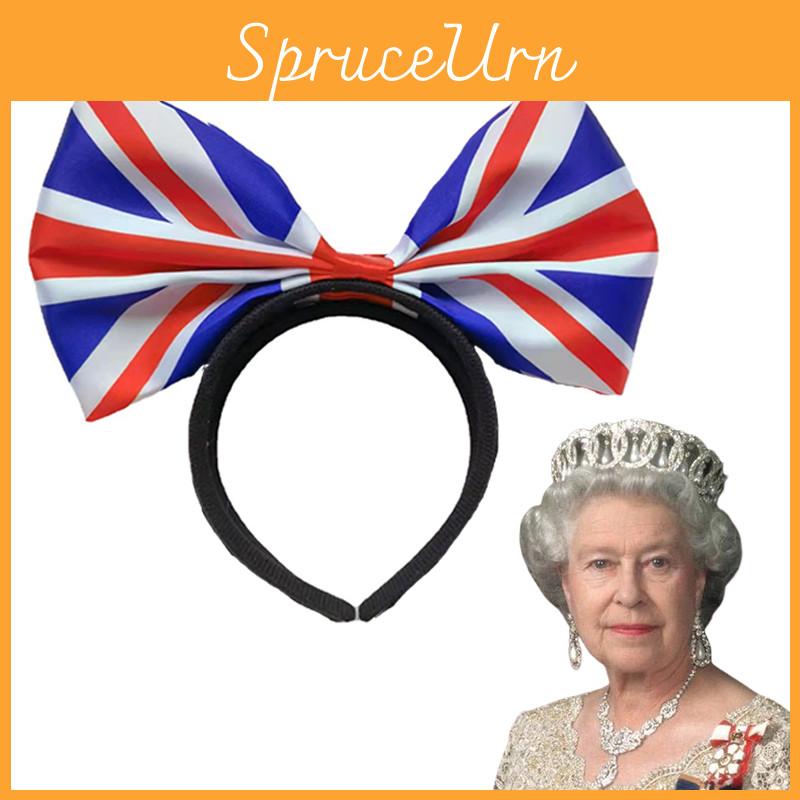 British Union Jack Bow Tie Headband Hairband For Platinum Jubilee Celebrations Unisex