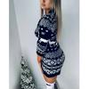 Autumn Winter Women Long Sleeve Loose Christmas Dress New Year Festival Christmas Print A-line Mini Dress Ladies