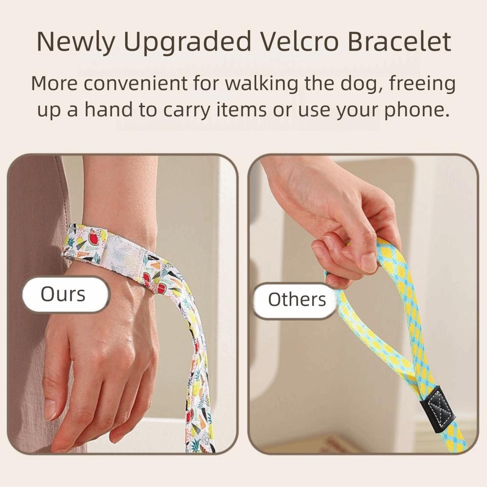 Thick Rope Dog Collar with Leash Flower Print Pet Collars Combo  Small Medium Large Dogs