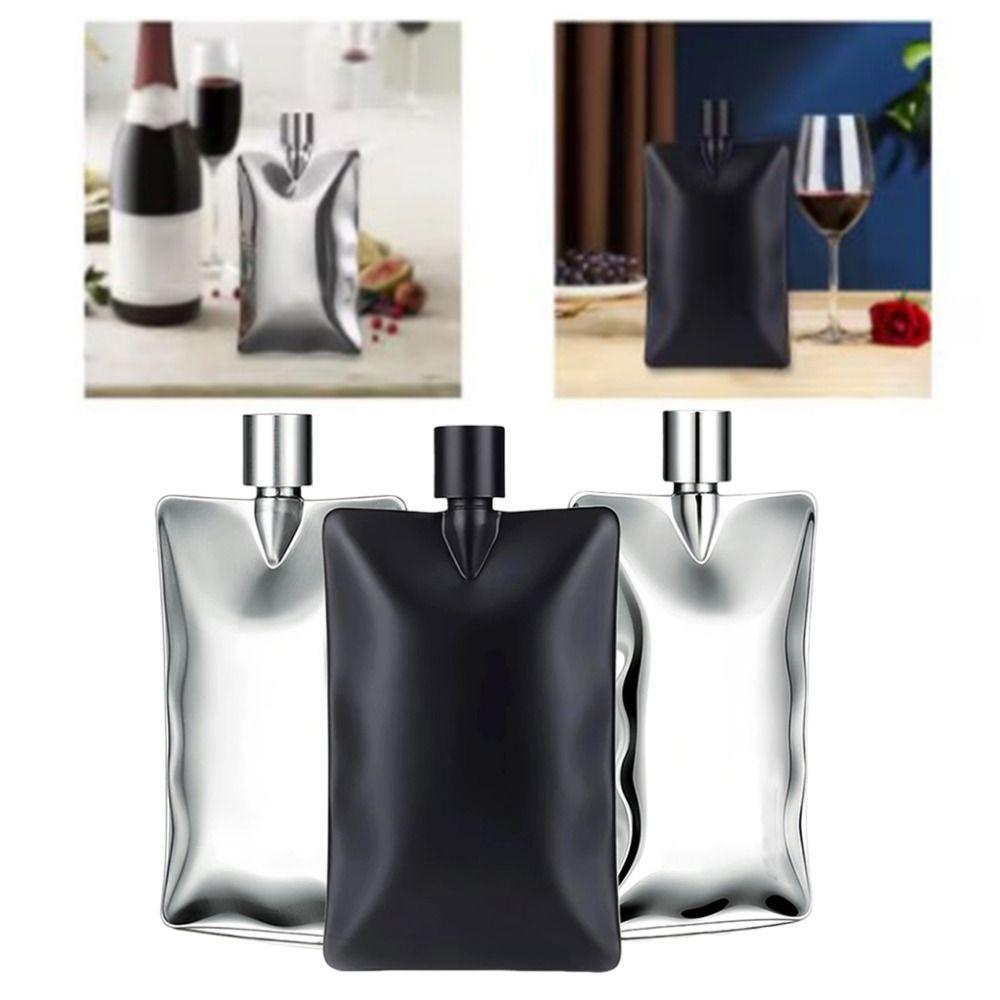 Wellenförmige Weinkanne Edelstahl Wodkaflasche Minimalistische Schnapsflasche Für den Außenbereich