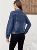 Veste décontractée en jean pour femme Europe et Amérique 2025 avec boucle en cuivre