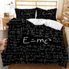 Math Duvet Cover Set Queen Size Mathematics Formula Print Bedding Set For Kids Boys Girls Educational Polyester Comforter Cover