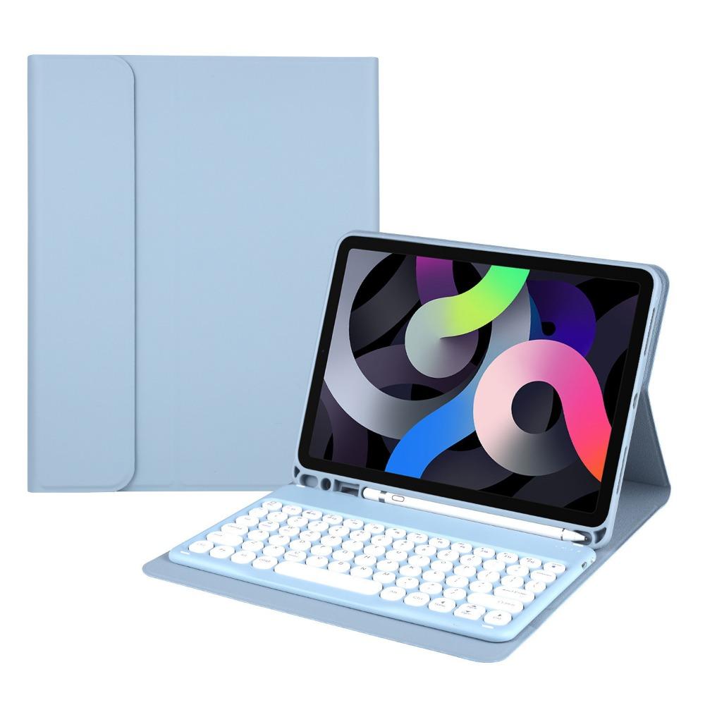 Leather Keyboard Case for iPad Air 5 Mini 6 with Bluetooth Touch Control 110 97 Inch Round Keycap M4 Cover