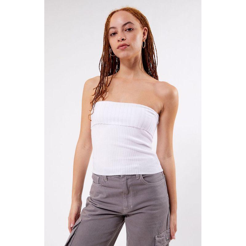 

Los Angeles PA * C Sexy L A * Hearts Sunken Stripe Knitting Tube Top Tops Multicolor White L