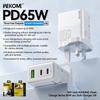 Wekome 65W Diamond Low-Temp Fast Charger with Three-Port Output (US/EU/UK Specs)