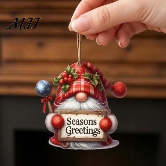 Decorative Wood Pieces for Holidays 12/24/36Pcs Christmas Gnome Ornaments, 2D Wooden Decorations Xmas Tree, Funny Festive Hanging Tags Gnomes