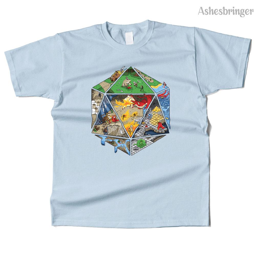 Mens Cotton Dungeons IN Dice Graphic T Shirt Street Casual Style Tee for Men and Women