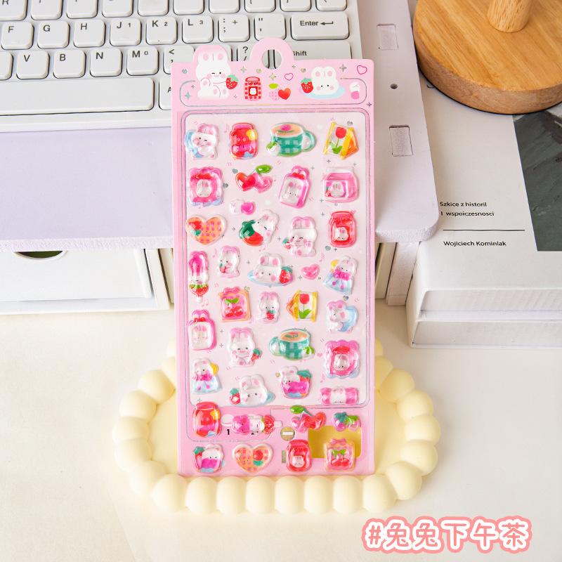 3D Puffy Stickers for Kid Cute Cartoon Animal Decals for Journal Phone Case Sparkle Craft Stickers for Children DIY Scrapbooking