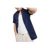 Polo Logo Embroidered Solid Color Single-Breasted Short Sleeve Shirt Men Shirts Navy-Blue 710874969-001