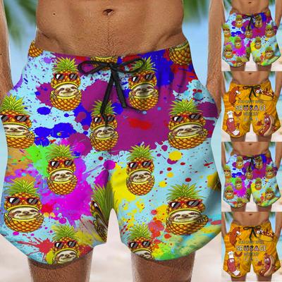 Men's Swim Trunks Quick Dry Beach Surfing Running Swimming Drawstring Shorts