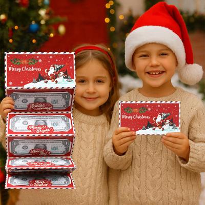 Christmas Money Envelope for Cash Gifts Surprise Gift Card Money Holder with 6 Slots DIY Holiday Cash Holder for Xmas Party Favors