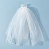 White Tulle Bow Veil Hairpin Pearls Wedding Bachelorette Hen Party Elegant Bridal Veil Hair Clip Gifts Women Hair Accessories