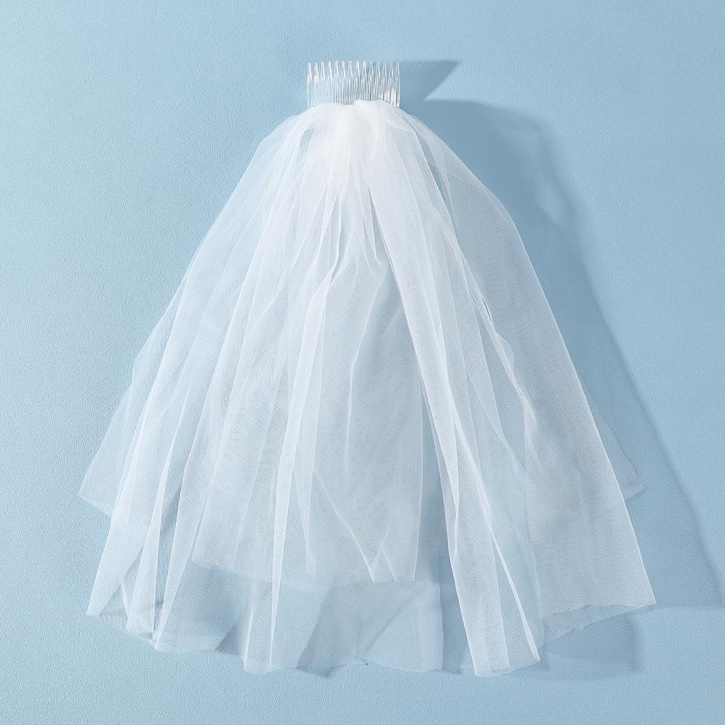 White Tulle Bow Veil Hairpin Pearls Wedding Bachelorette Hen Party Elegant Bridal Veil Hair Clip Gifts Women Hair Accessories