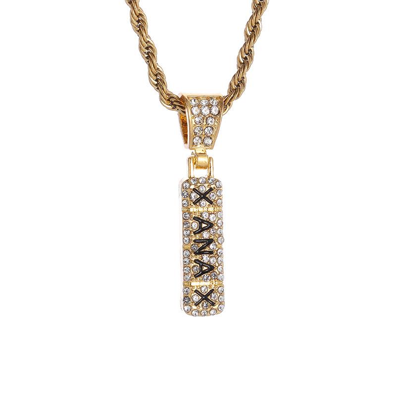 European and American Personality Exaggerated Hip Hop Necklace Mens Trendy Mens Necklace Full of Diamonds Punk Mens Hip Hop Necklace