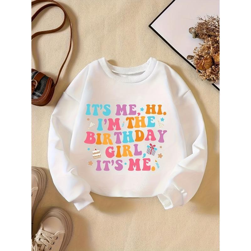 Kids Sweatshirt Creative Letter Pattern Stylish Casual Round Neck Sweatshirt Suitable for Everyday Parties, Vacations, And Gifts