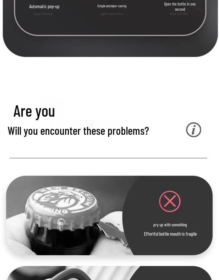 Kreativer Automatischer Bierflaschenöffner aus Edelstahl mit Druckmechanismus