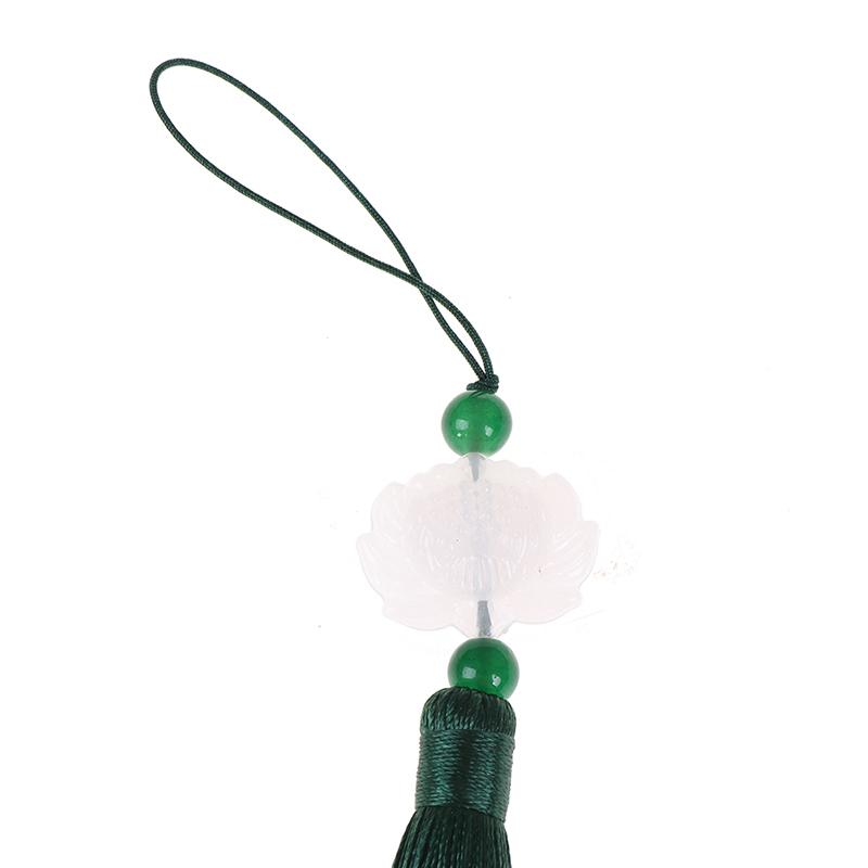 Chinese Retro White Jade Lotus Tassel Fringe Diy Alloy Craft Tassel Accessories