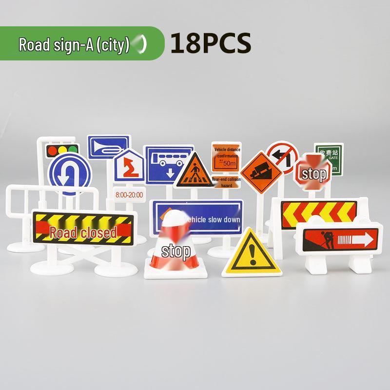 Children's City Traffic Play Mat with Small Alloy Cars - 130x100