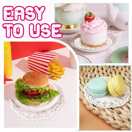 Paper Doilies, 200 Pcs 3.5 Inch Lace Doilies Paper Round Disposable Placemats White-Doilies for Tables Dessert Trays Party Craft Wedding Birthday