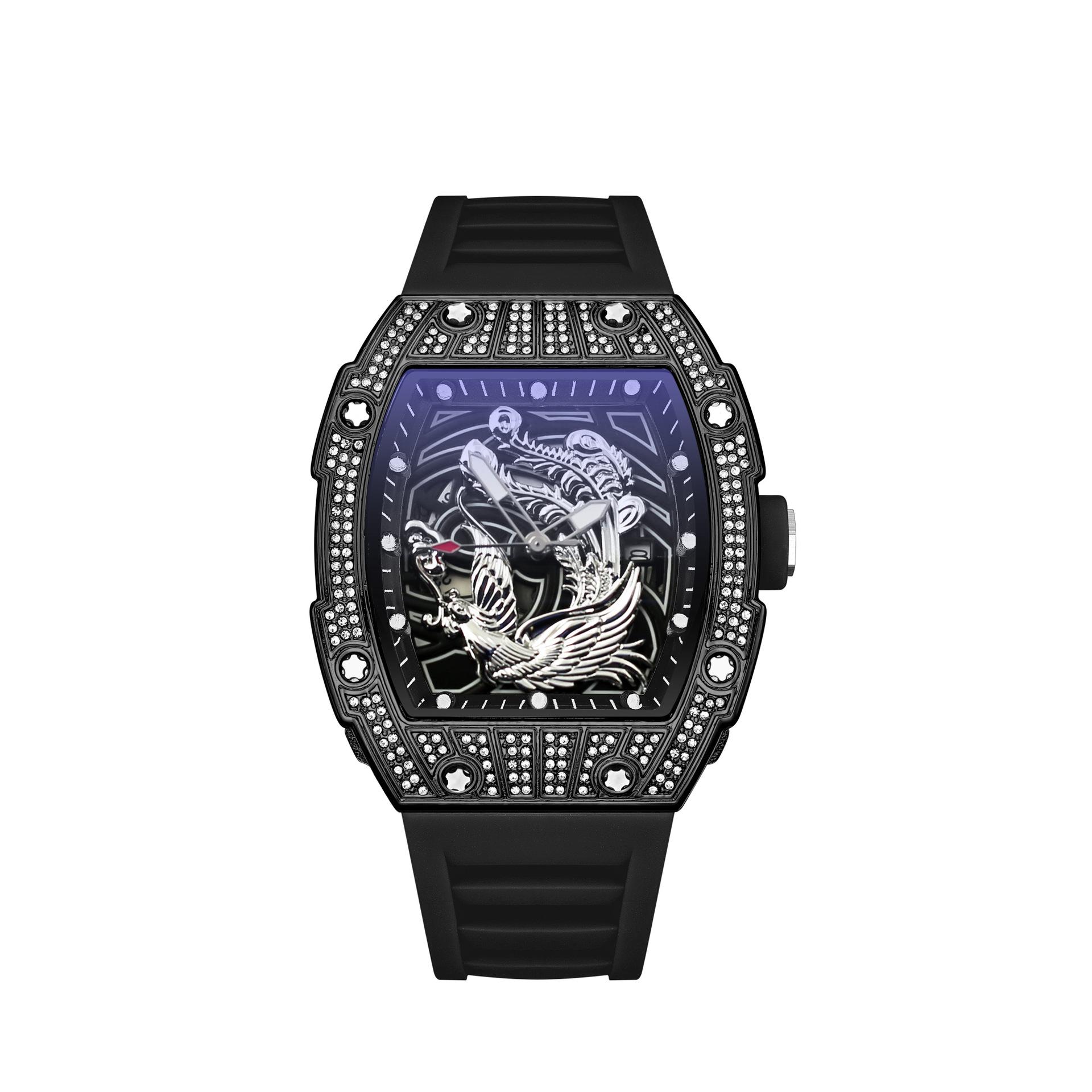 Richard Men S Watch Diamond Gypsy Fashion Personality Phoenix Quartz Watch Naked watch