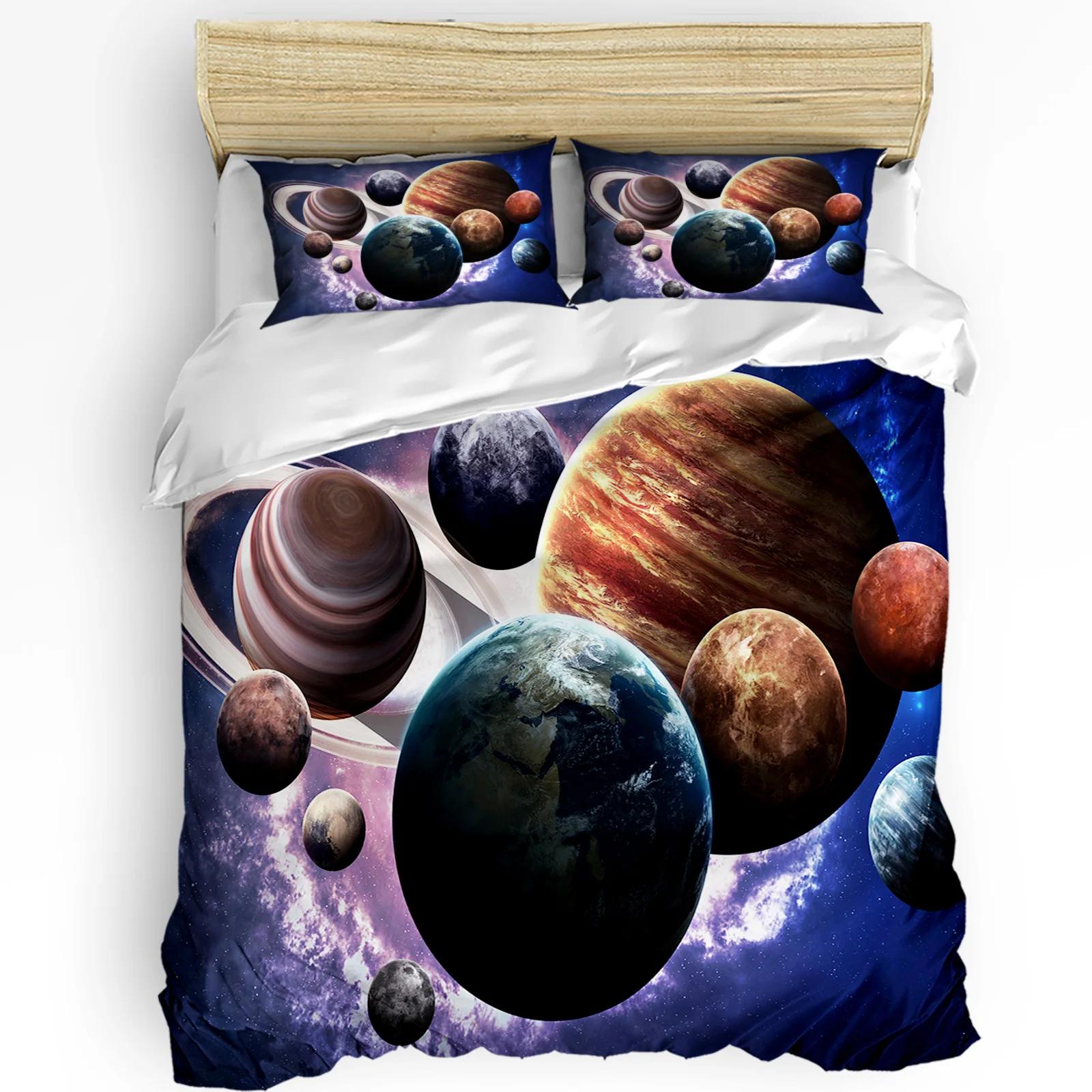 

Cloud Universe Moon Space Bedding Set 3pcs Boys Girls Duvet Cover Pillowcase Kids Adult Quilt Cover Double Bed Set Home Textile (135x200cm)