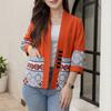 ZANZEA Womens Casual Half Sleeve Loose Print Patchwork Cardigan Blouse