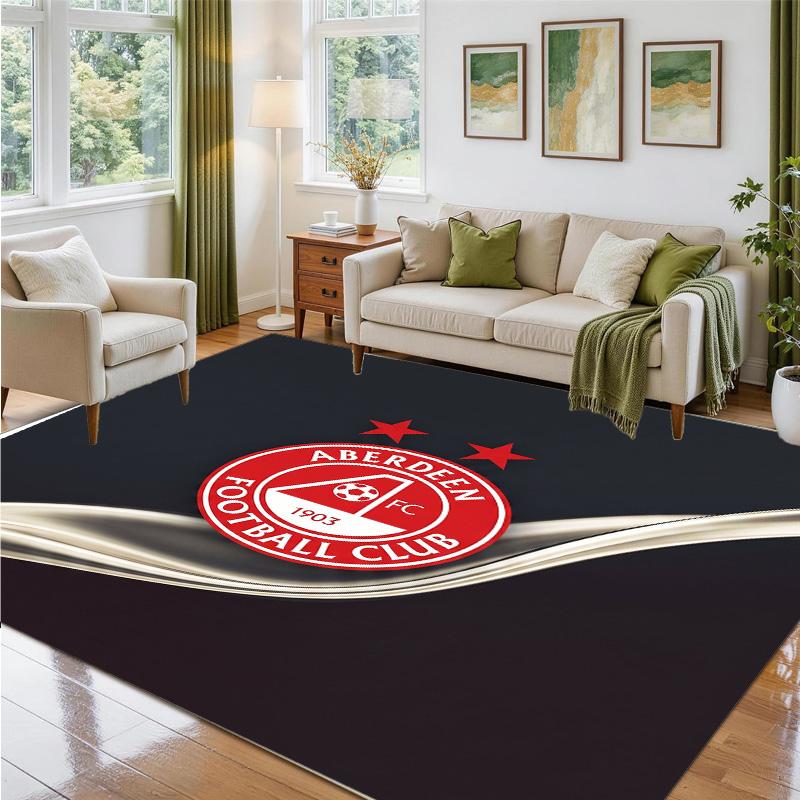 Aberdeen FC Design Crystal Velvet Rug Soft Decorative Mat for Bedroom Entrance
