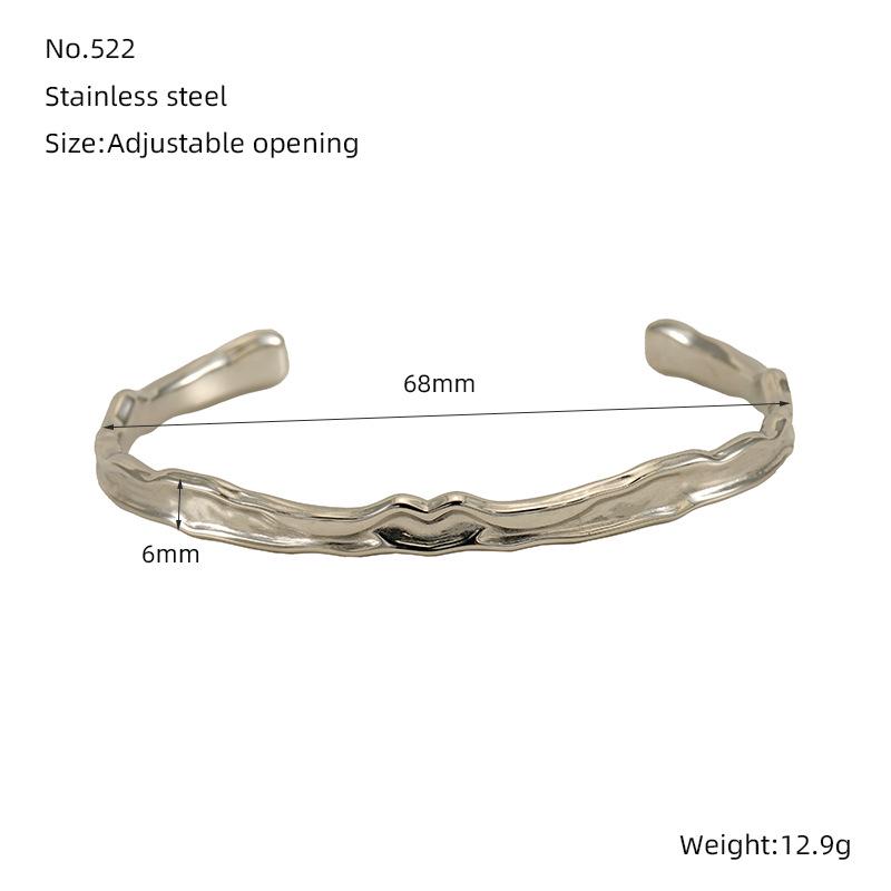 

Женский минималистичный браслет из титановой стали с 18-каратным золотым покрытием и кованой текстурой 18K