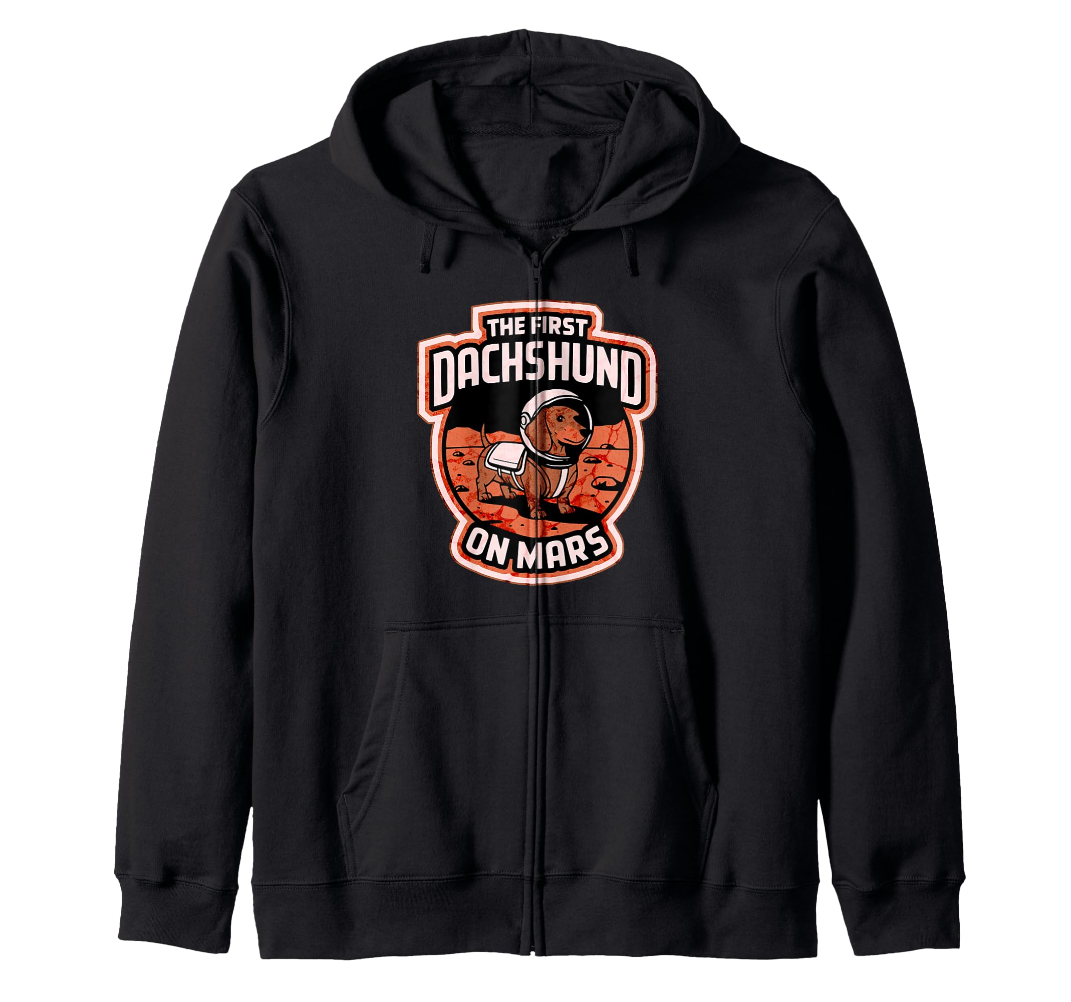 First Dachshund on Mars: Funny Dachshund Kids Zip Hoodie
