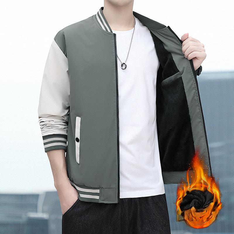 Куртка Куртка мужская осень и зима новый бейсбольный воротник свободный повседневный топ M — фото 4