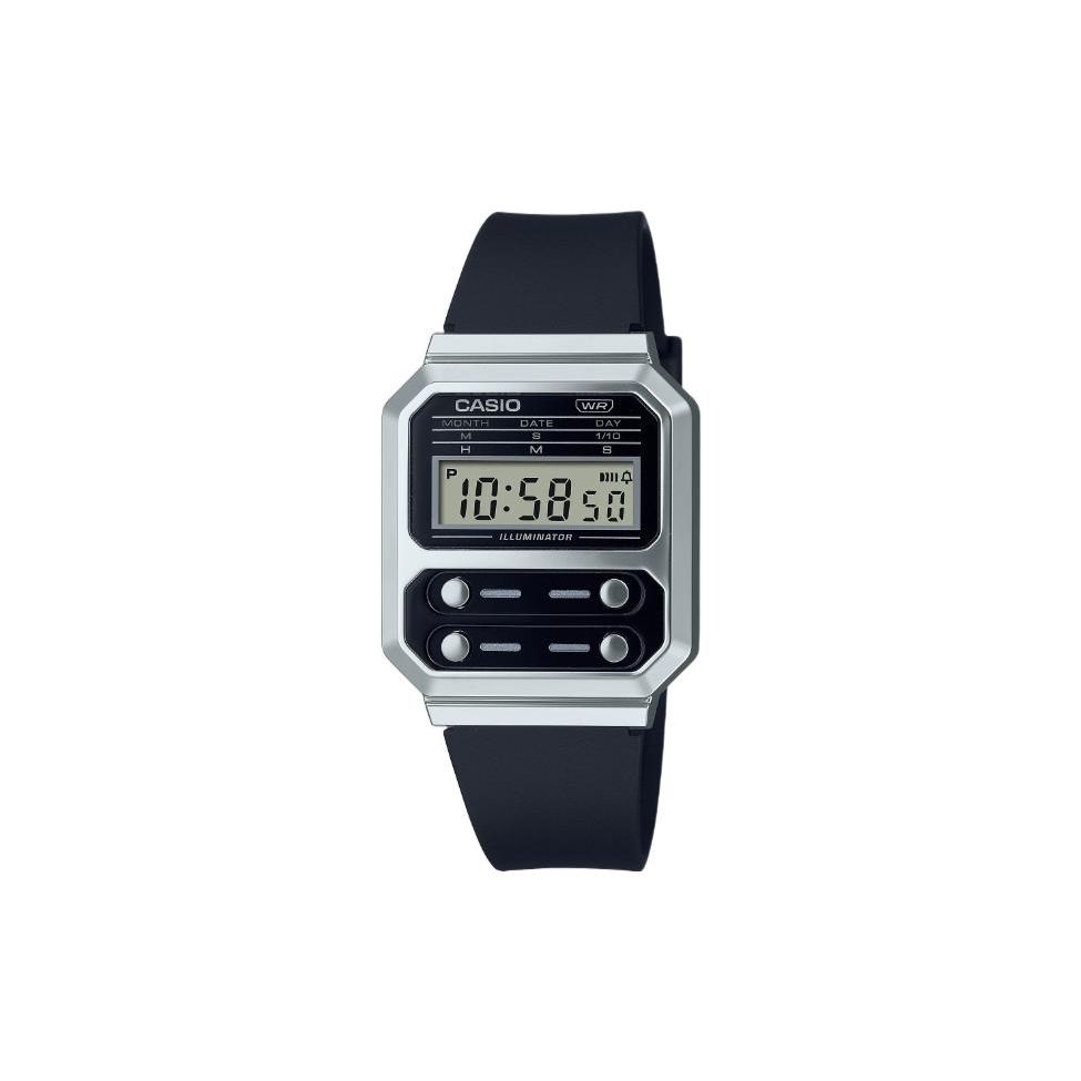 

Casio Waterproof Retro Quartz Movement Resin Strap Watch Black Dial Unisex Watches A100WEF-1A Black Dial