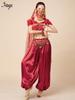 Costume de Danse du Ventre Exotique Princesse Jasmine d'Halloween pour Adultes