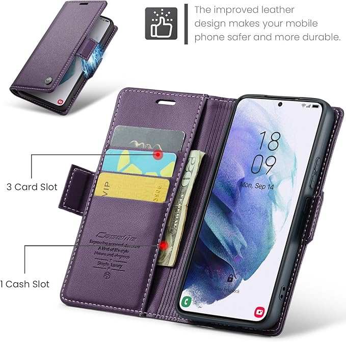 For Samsung Galaxy S21  Plus 5G Wallet Case with [RFID Blocking] Card Holder Magnetic Kickstand,Leather Flip Protective Case Wallet