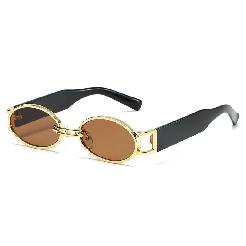 

Retro European Style Metal Oval Sunglasses For Men And Women Uv400 Sunglasses For Outdoor Fashion StyleB