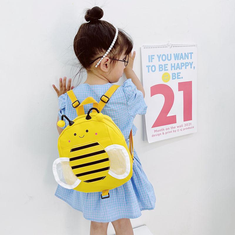 Adorable Cute Bee Children's Backpack Soft Nylon Material For Kindergarten Use