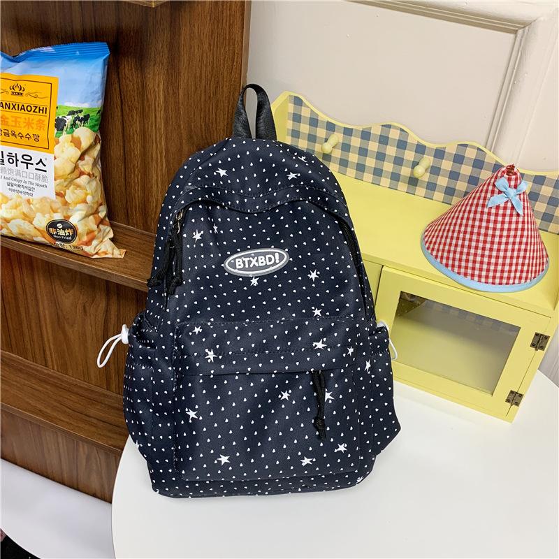 Zaino versione coreana ins Piccolo zaino fresco a pois Grande capacità semplice e versatile Zaino scolastico per studenti Zaino casual alla moda da donna